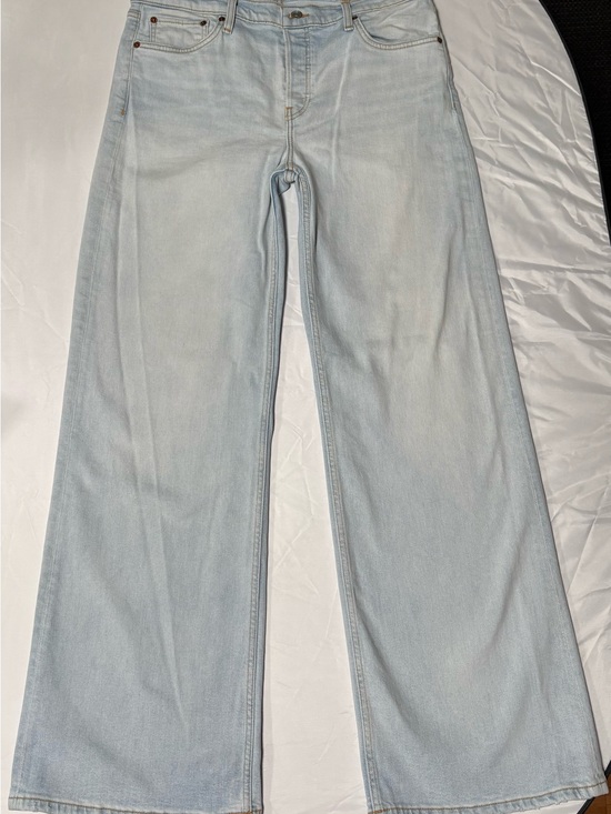 Re/Done Denim - RE/DONE Comfort Stretch Mid Rise Wide Leg Jeans Mid 90s Wash Size 31